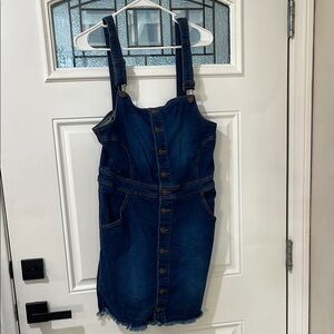 Dark Blue Denim Button-Up Dress